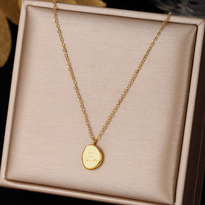 Wholesale Minimalist Light Luxury Necklace, Genuine Gold Plated English Engraved Pendant Jewelry