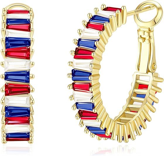 Wholesale Personalized colored zircon ear buckle copper plated genuine gold retro ear ring earrings