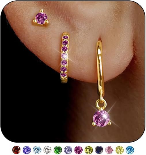 Wholesale Brass genuine gold electroplated earrings niche set earrings three piece set earrings buckle earrings