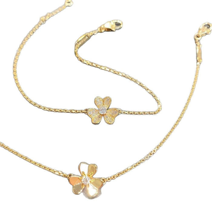 Wholesale Gold Plated Clover Necklace Women' s Fashion Jewelry