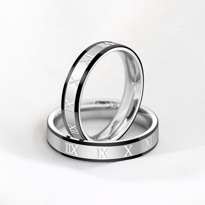 Wholesale Retro Simple Titanium Steel Roman Numerals Ring JDC-RS-XYao004