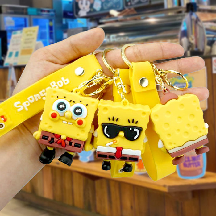 Wholesale Creative cartoon rubber couple keychains