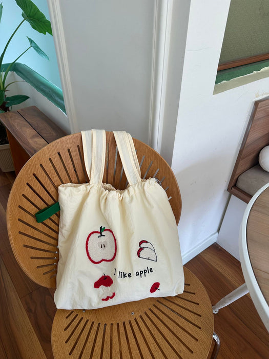 Wholesale Printed drawstring shoulder bag, large capacity handheld canvas, simple and fashionable