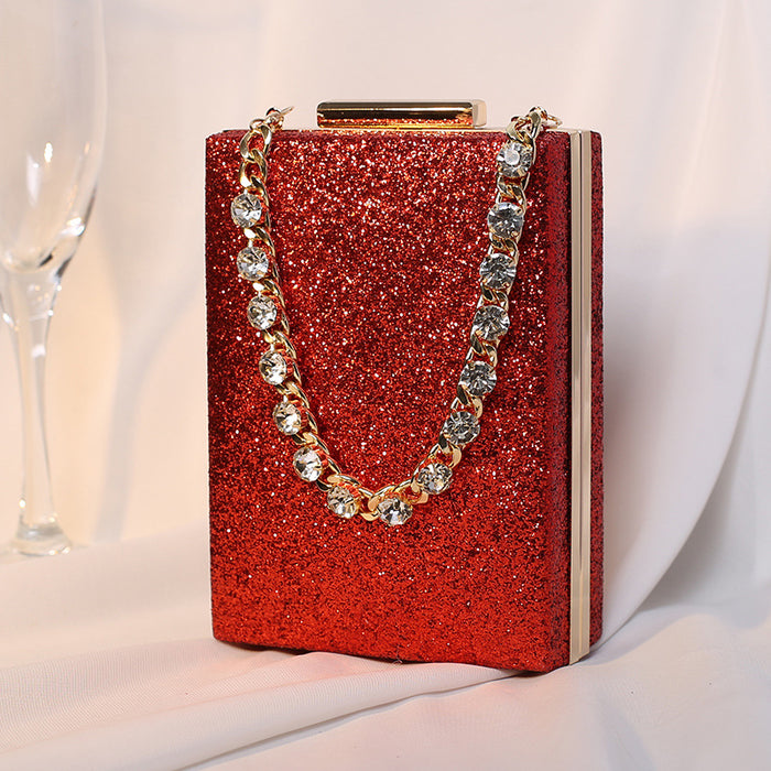 Wholesale Banquet Bag with Rhinestone Chain Hand-held Crossbody Women's Small Bag Socialite Banquet Handbag JDC-HB-MM008