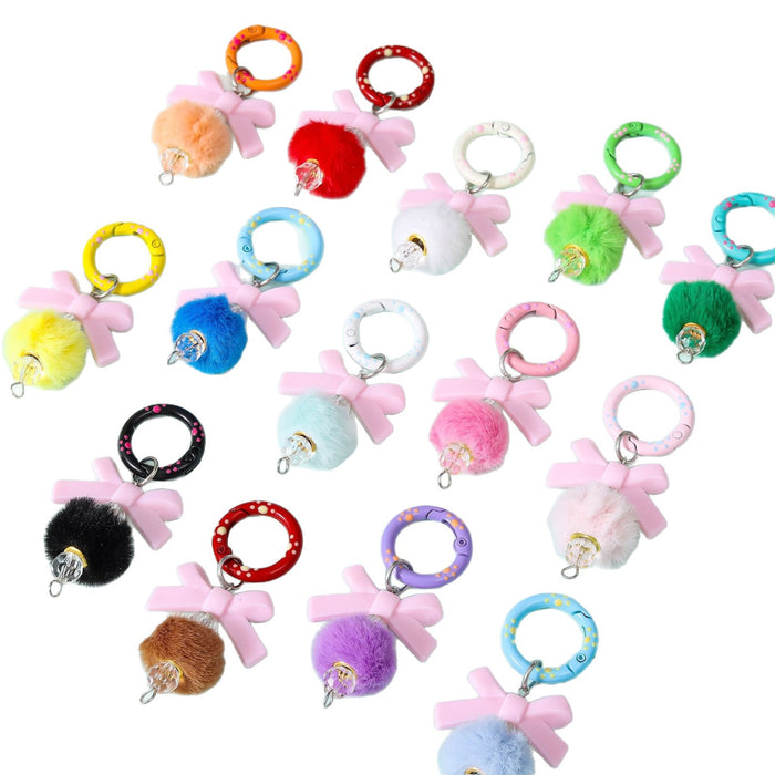Wholesale New Creative Bow Hairball Phone Chain DIY Handmade Hanging Accessories Keychain Hanging Accessories Wholesale