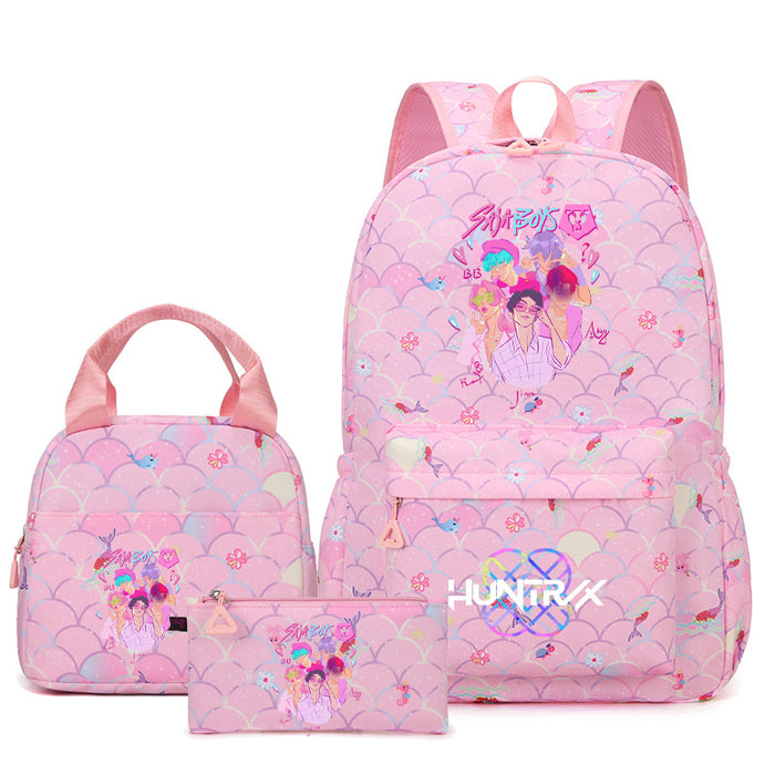 Wholesale Children' s KPOP Series Multi-Color Backpack Bags Three-Piece Set