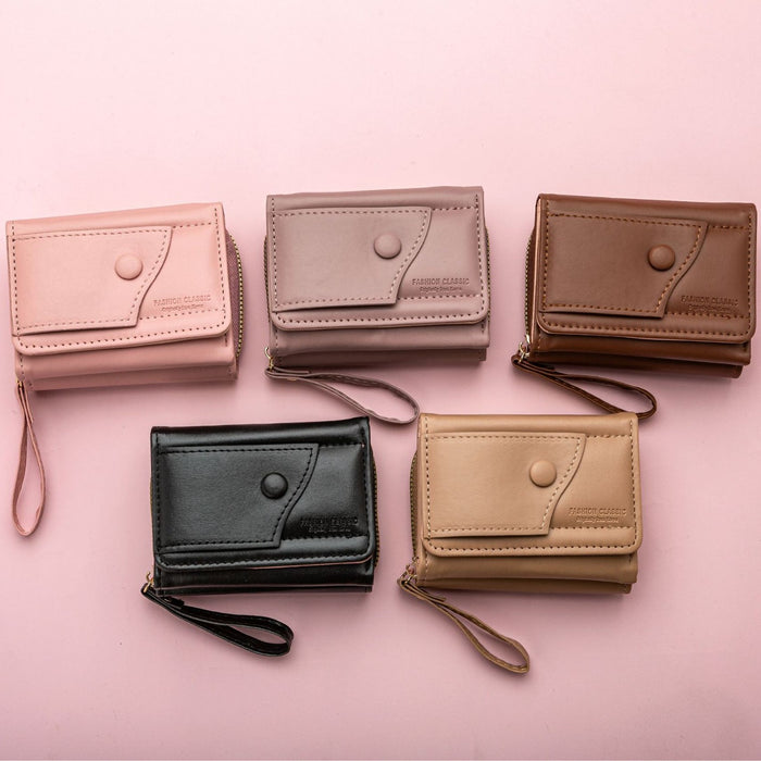 Wholesale Coin Card Holder Tri-Fold Zipper Short Wallet