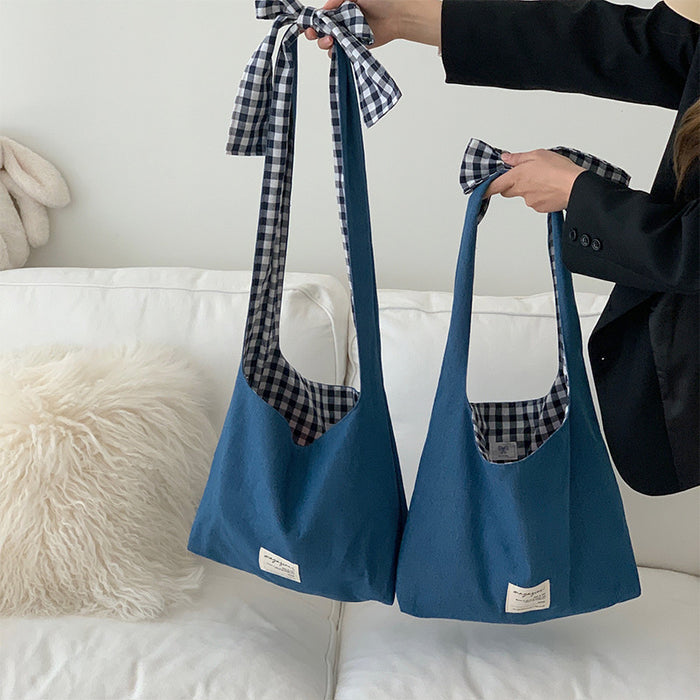 Wholesale Backpack Versatile Checkered Shoulder Bag Simple Tote Bag Commuter Bag