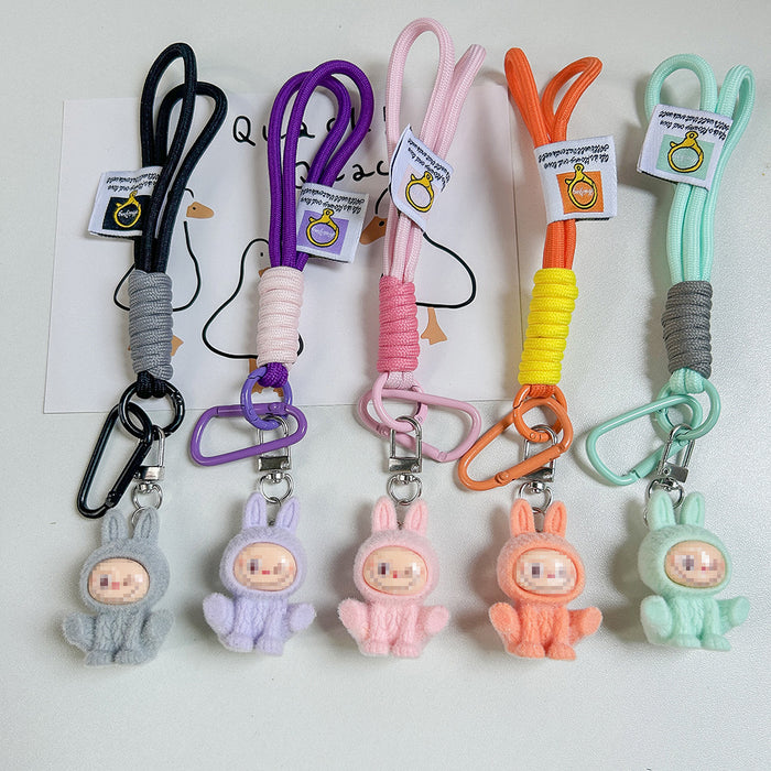 Wholesale flocked cute doll keychain backpack charm