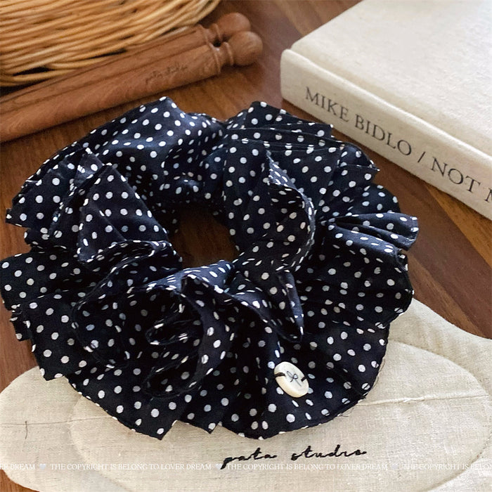 Wholesale Textured Black and White Multi-Layer Scrunchie Fashion Hair Tie Hair Accessory