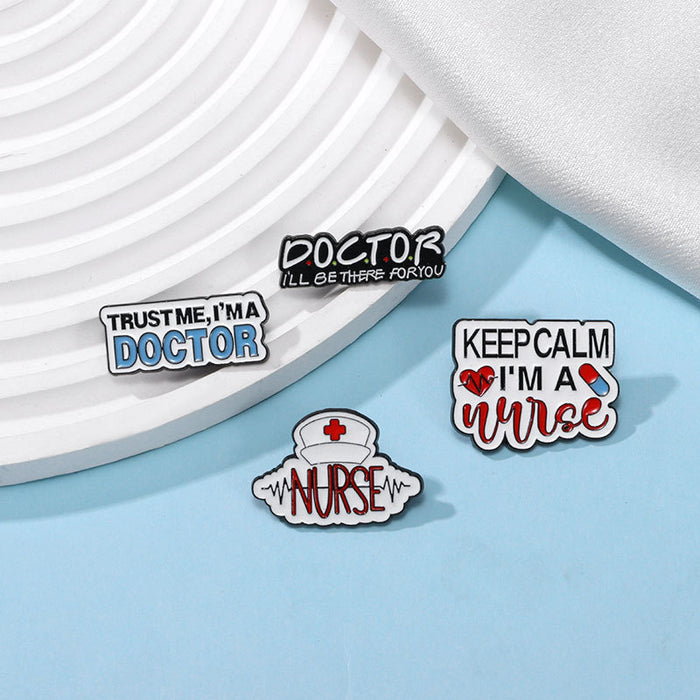 Wholesale Medical metal badge creative English letters brooch