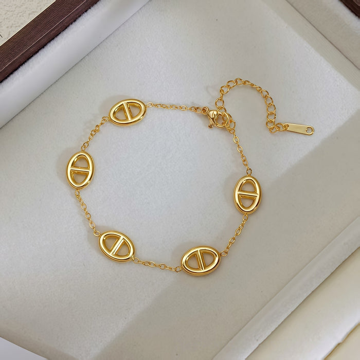 Wholesale Stainless Steel Electroplated Floral Design Bracelet Stylish Fashion Accessory