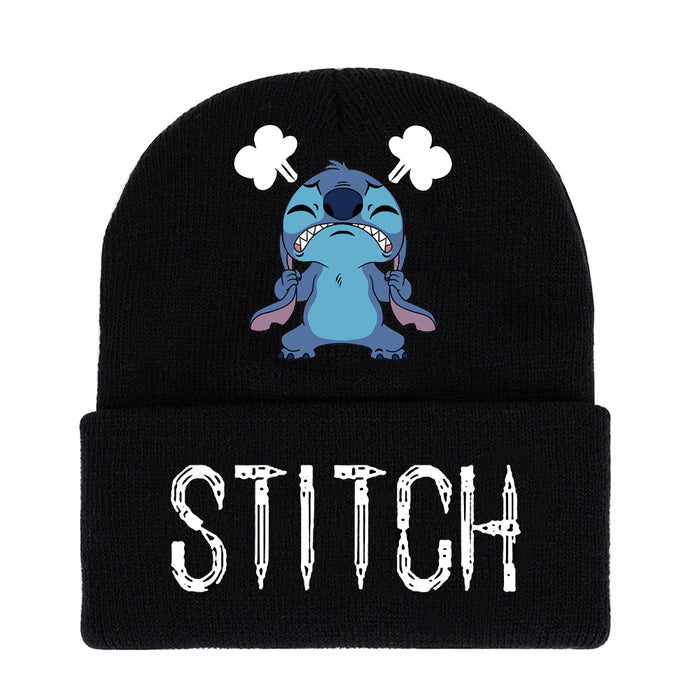 Wholesale Autumn and Winter Warm Cartoon Printed Knitted Hat JDC-FH-WuDuomei014