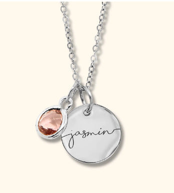 Wholesale Stainless steel electroplated round plate laser marking engraved necklace