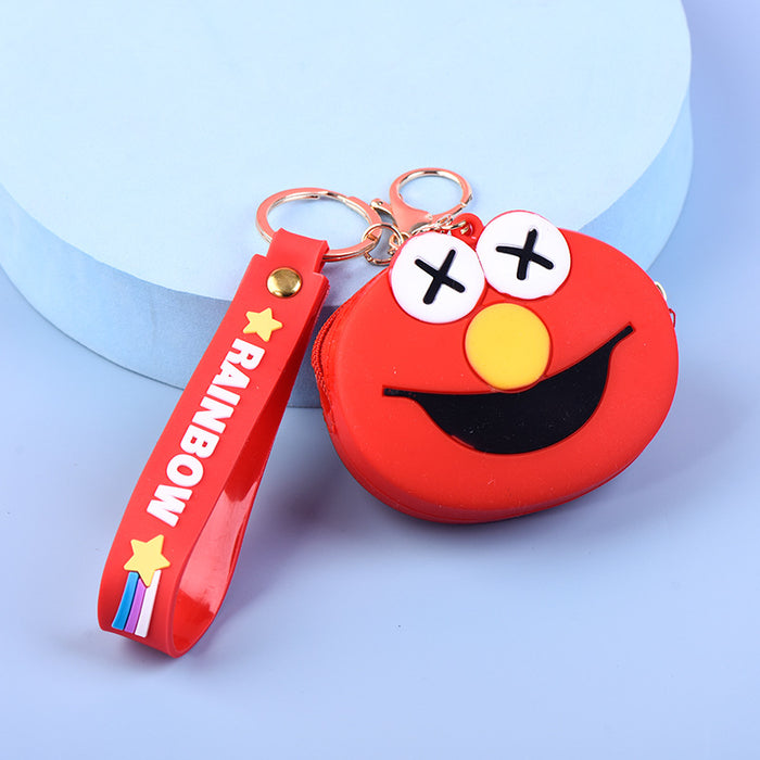 Wholesale Cute Silicone Cartoon Coin Purse Keychain Bag Trendy Unisex Wallet MOQ≥5