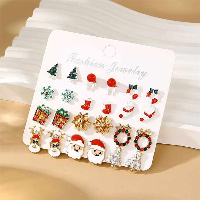 Wholesale Christmas earring combination cartoon cute  elk earring set