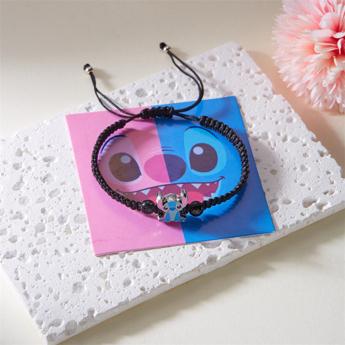 Wholesale Bracelet Blue Fried Dough Twists Crystal Beaded Bracelet Gift Multicolor Woven Bracelet