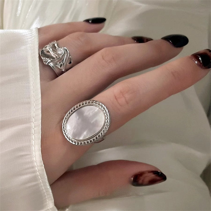 Wholesale Natural White Fritillaria Ring Women's  Food Finger Ring