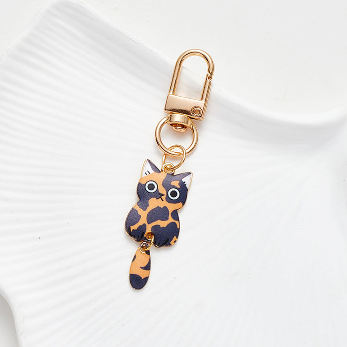 Wholesale Cute Alloy Cat Pendant Mini Car Keychain Zipper Decoration Pendant