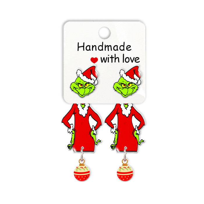 Wholesale Acrylic Cartoon Christmas Earrings JDC-ES-XiangL043