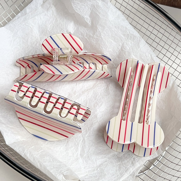 Wholesale Colorful Striped Large Shark Hair Clip PVC Fashion Accessory