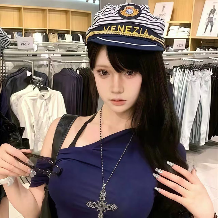 Wholesale British Navy Hat JK Uniform Seaside Sunscreen Hat Sunshade Retro Sailor Hat