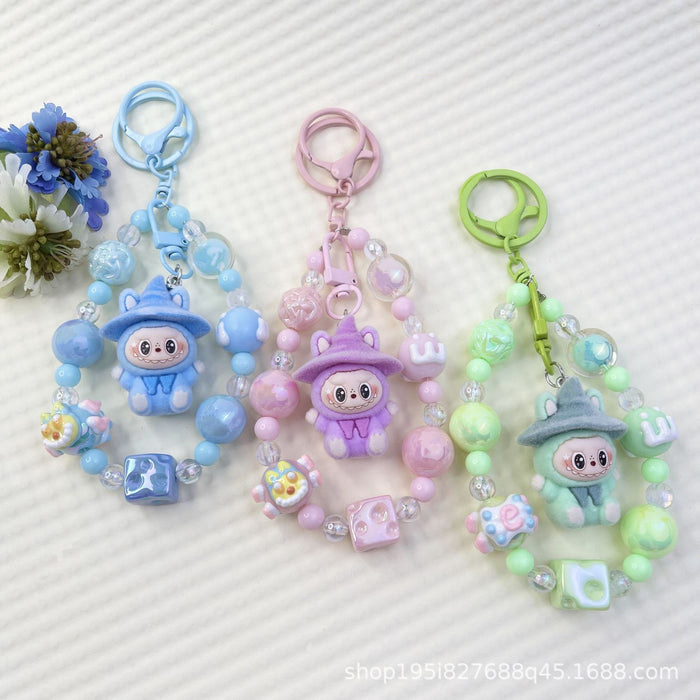 Wholesale New Flocked Wizard Plush Cute Phone Chain Keychain Bag Doll Pendant Accessories