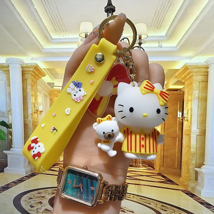 Wholesale  Cat Keychain   Cartoon  key chain Bag Car Key Pendant Couple  Small Gift