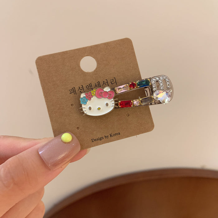 Wholesale Hair Clip Colorfulful Crystal Cat Bangs Side Clip Colorful crystal cat bangs hairpin