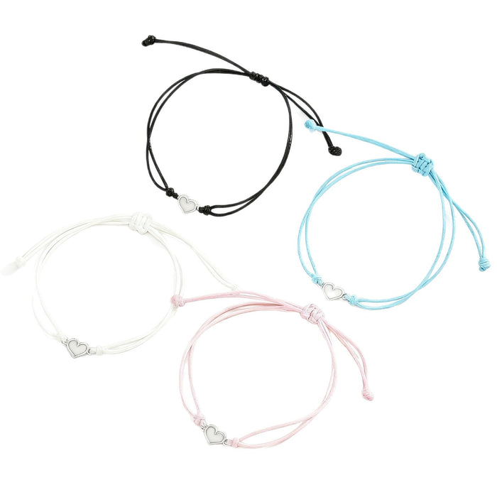 Wholesale Glowing heart-shaped luminous lucky knot braided bracelet for couples