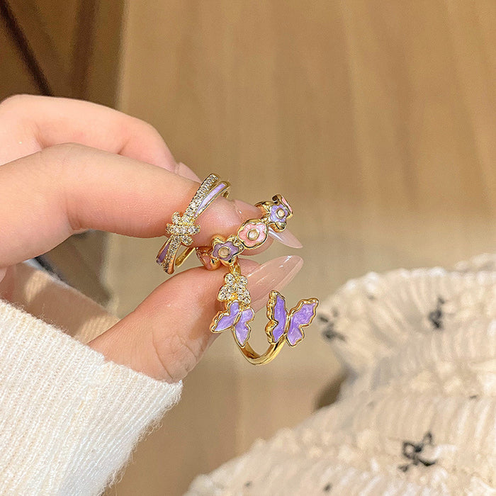 Wholesale Ring, light luxury, high-end, niche design, unique flower butterfly