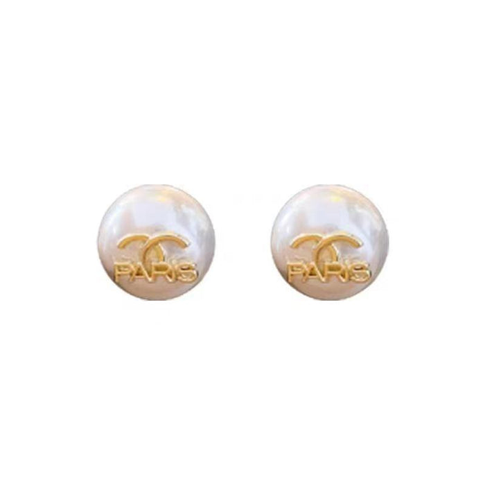 Wholesale Geometric Pearl Letter Stud Earrings JDC-ES-YuHang009