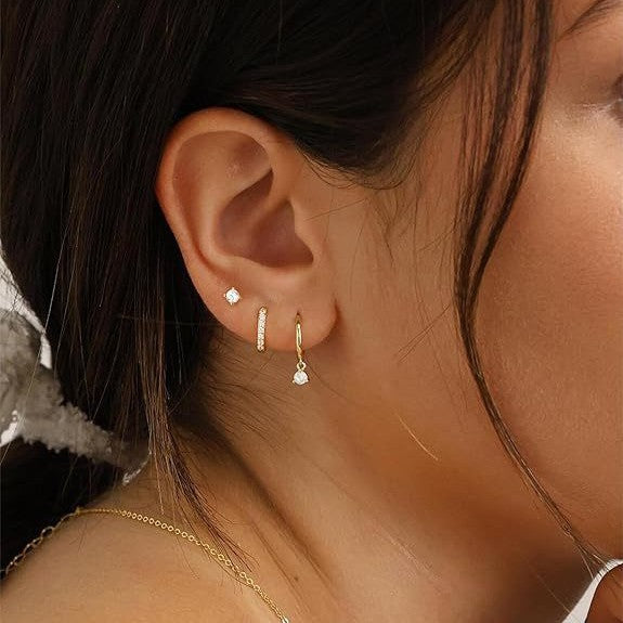 Wholesale   ladies  earrings single ear suit ear buckle copper plated 18K gold