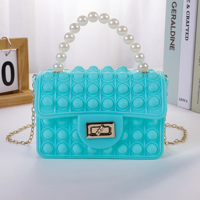 Wholesale Large Bubble Pearl Portable Silicone Bag Women's Crossbody Shoulder Bag