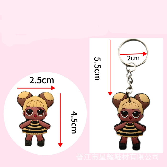 Wholesale 10pcs Surprise doll keychain pendant creative bag pencil case pendant key ring accessories