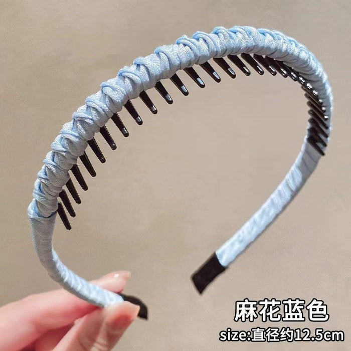 Wholesale Toothed anti slip face washing headband seamless braided hairband for controlling stray hairs