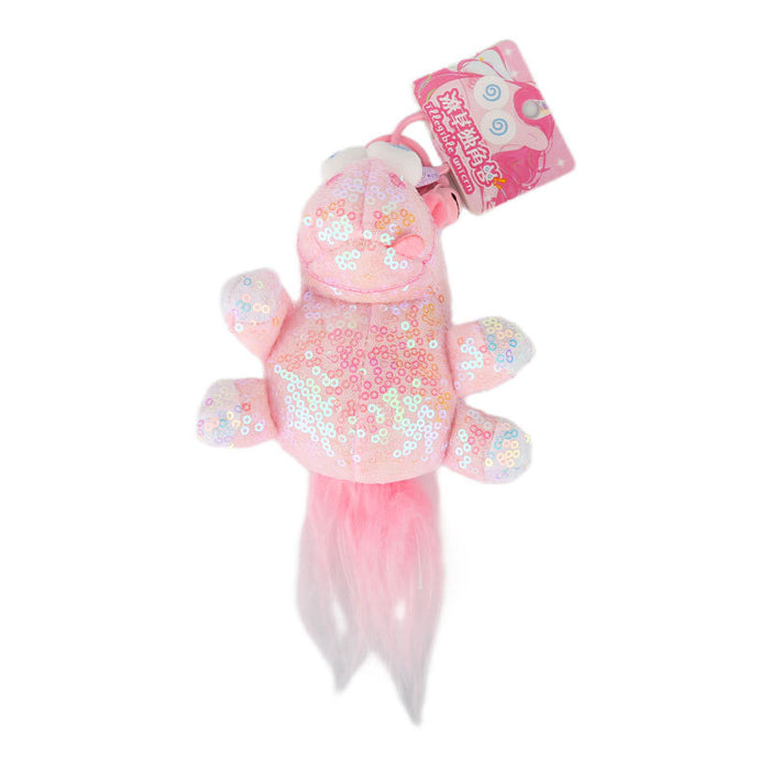 Wholesale Unicorn glitter keychain cute cartoon plush couple bag pendant