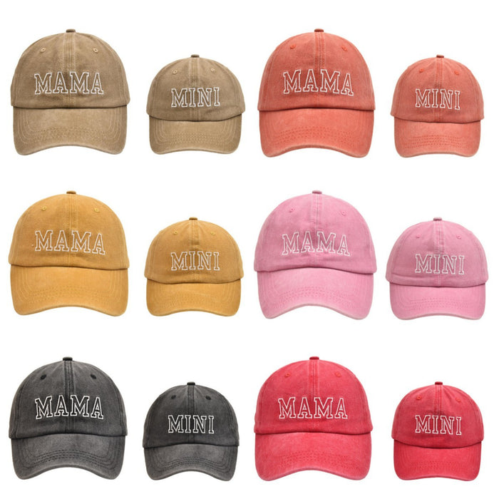 Wholesale Embroidered Letters MAMA MINI Parent-child Washed Cotton Baseball Cap JDC-FH-Shengn009