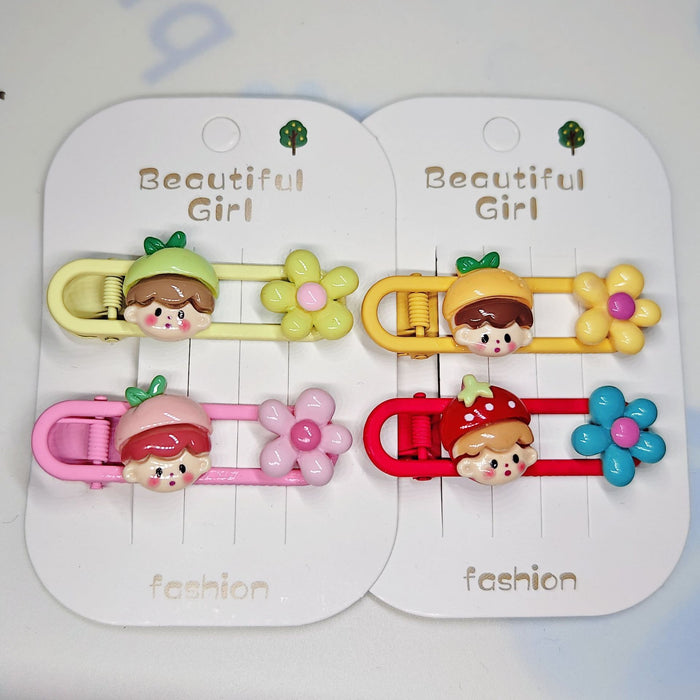 Wholesale  New Children's Cartoon Hairpin Headwear Girly  Side Bangs Candy Color Girls' Hair Accessories Hairpin