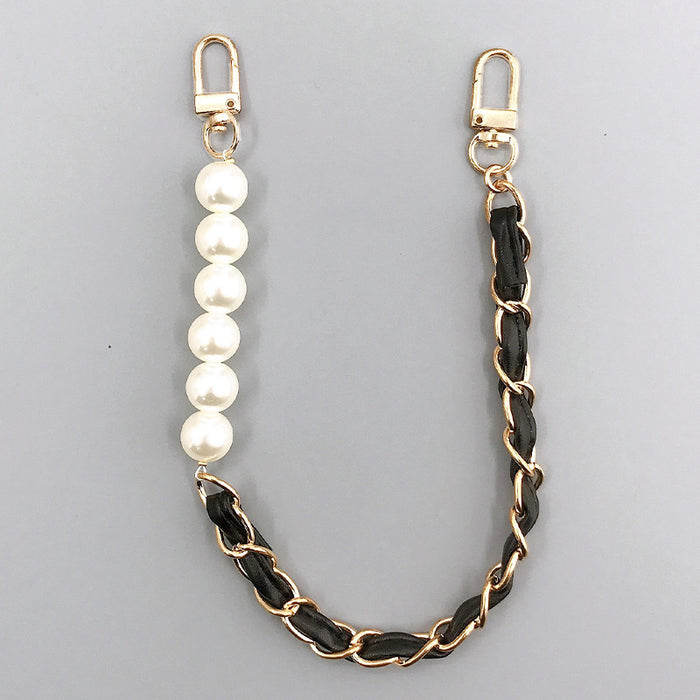 Wholesale Pearl Handheld Chain DIY Mobile Phone Case Accessories Metal Chain Keychains JDC-KC-GL003