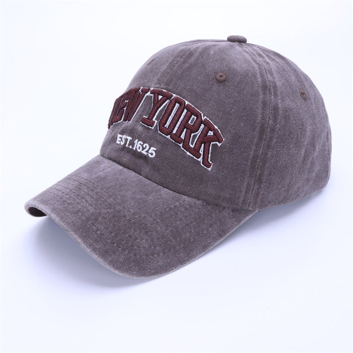 Wholesale Washed cotton hat embroidered baseball cap duckbill cap sun hat embroidered baseball sun hat