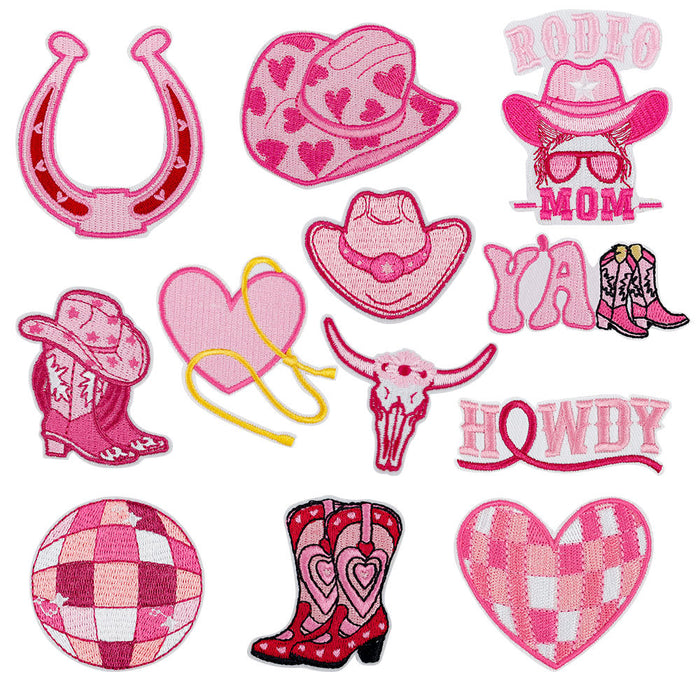 Wholesale Pink Western Denim DIY Patches