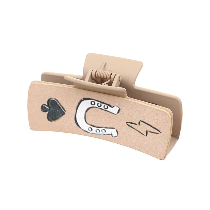 Wholesale Western Denim Wind Cactus Leather Women' s Hairpin Grab Clip Shark Clip