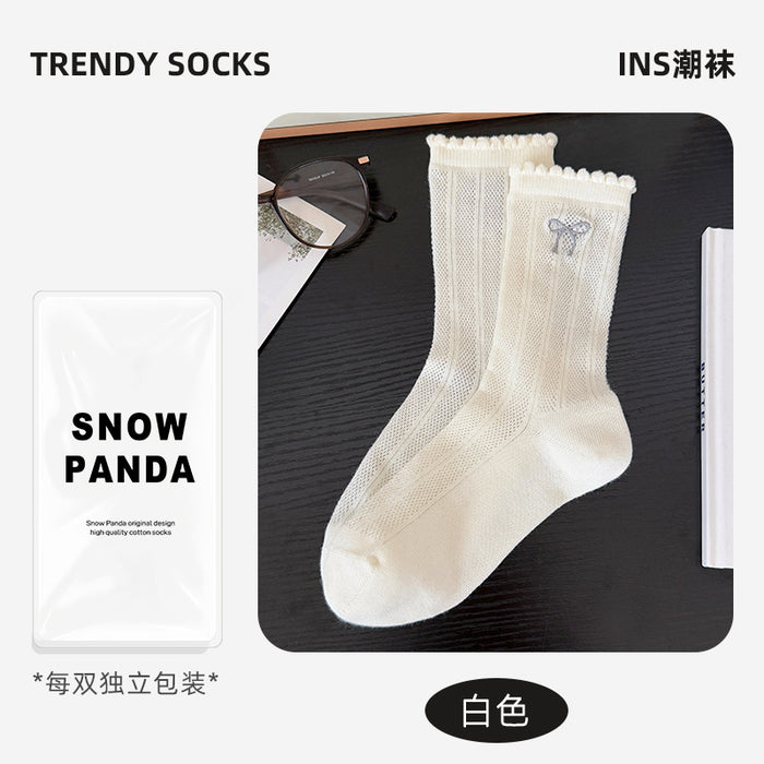 Wholesale Socks, mid tube socks, sweat wicking, breathable mesh, comfortable and versatile, stacked socks