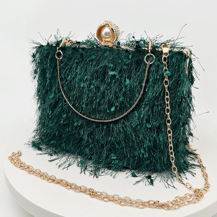 Wholesale New Fashionable Tassel Banquet Bag Handheld Banquet Bag Featured Dress Handmade Bag JDC-HB-YX003