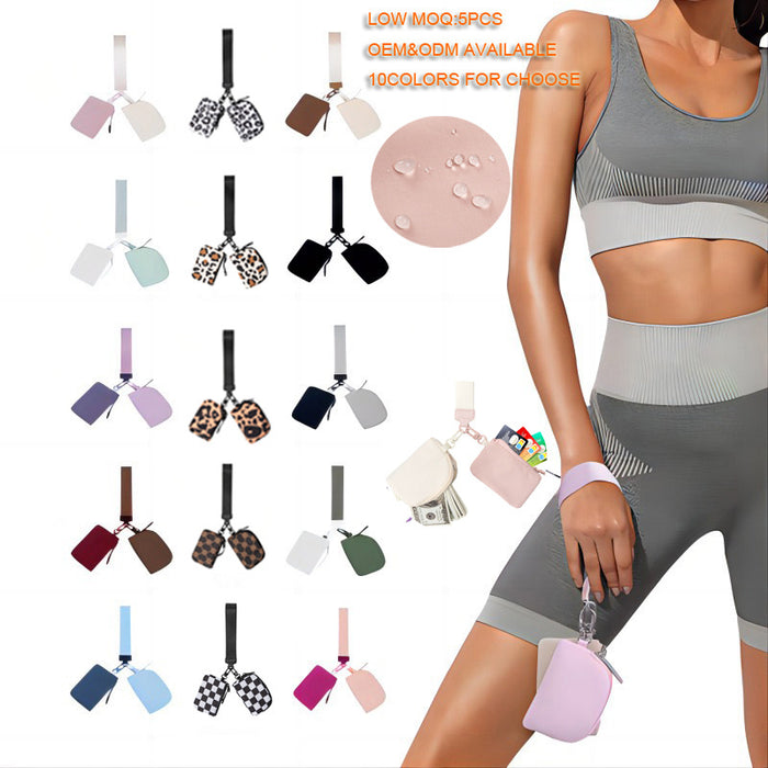 Wholesale Wrist Bag Portable Lulu Card Bag Storage Bag Bank Card Mini Coin Purse