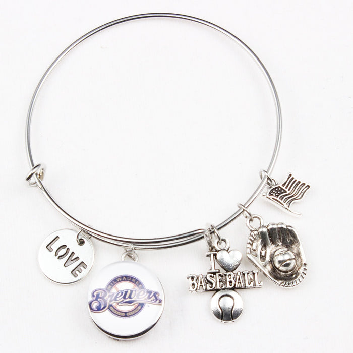Wholesale Team bracelet alloy baseball glove small pendant bracelet