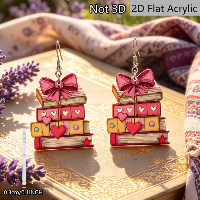 Wholesale Acrylic Book Bow Earrings Trendy Fashion Accessory MOQ≥2