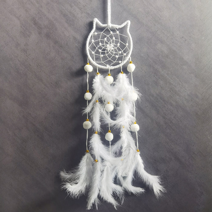 Wholesale Trendy Handmade Dreamcatcher Pendant with Feathers Iron Frame Bag Charm