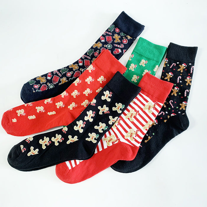 Wholesale Christmas Cartoon Elk Men's Mid-tube Socks JDC-SK-YiYan083